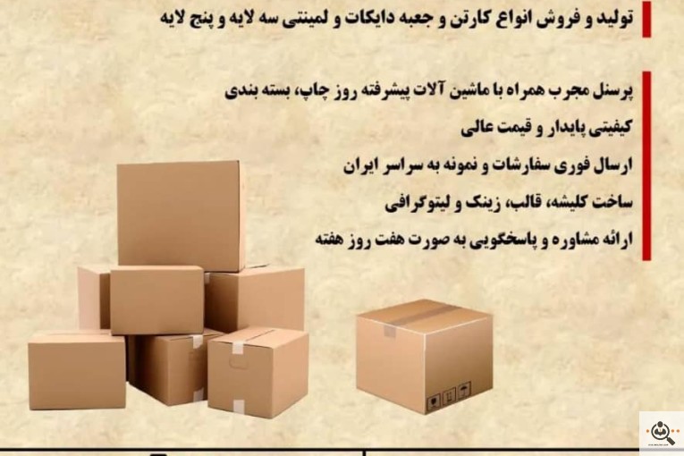 تولید و فروش انواع کارتن و جعبه دایکات نگین کارتن ارژن در شیراز